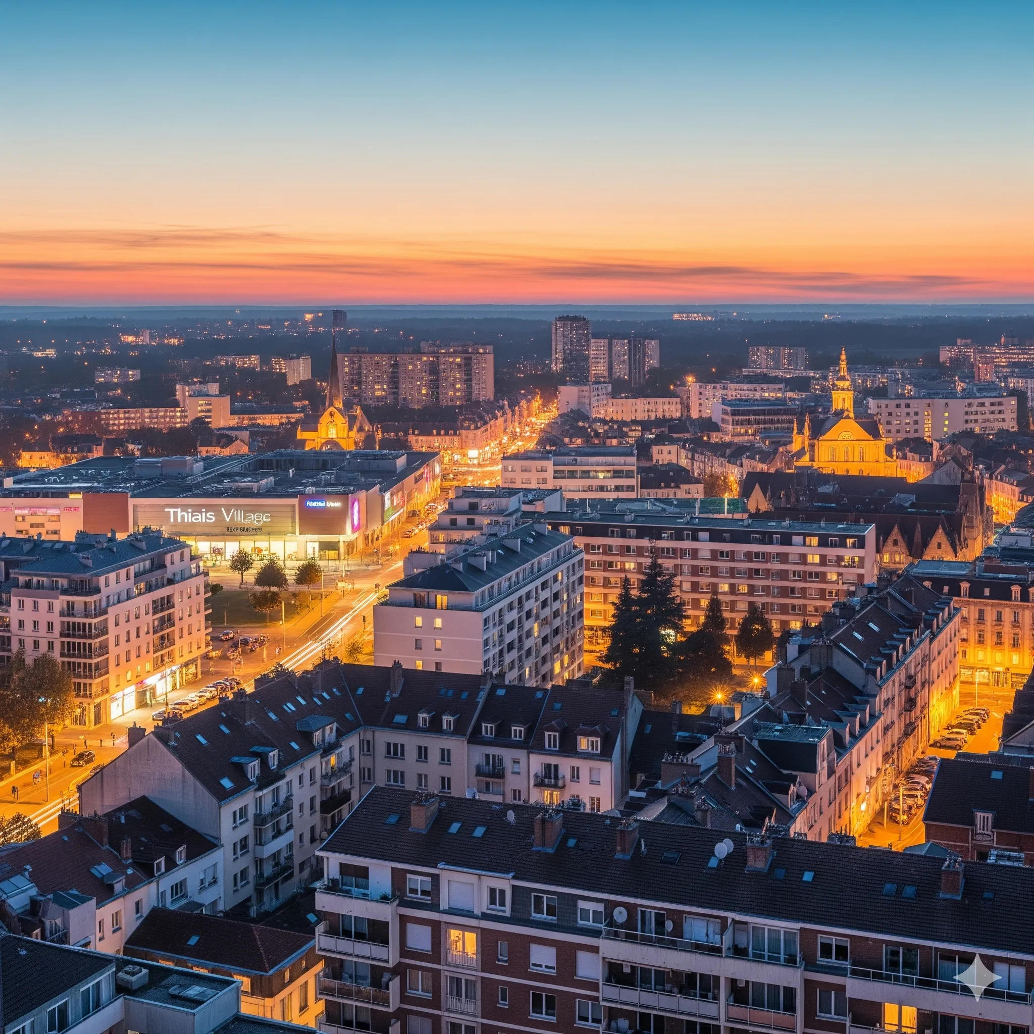 Vue aérienne de la Avenue de la République Thiais